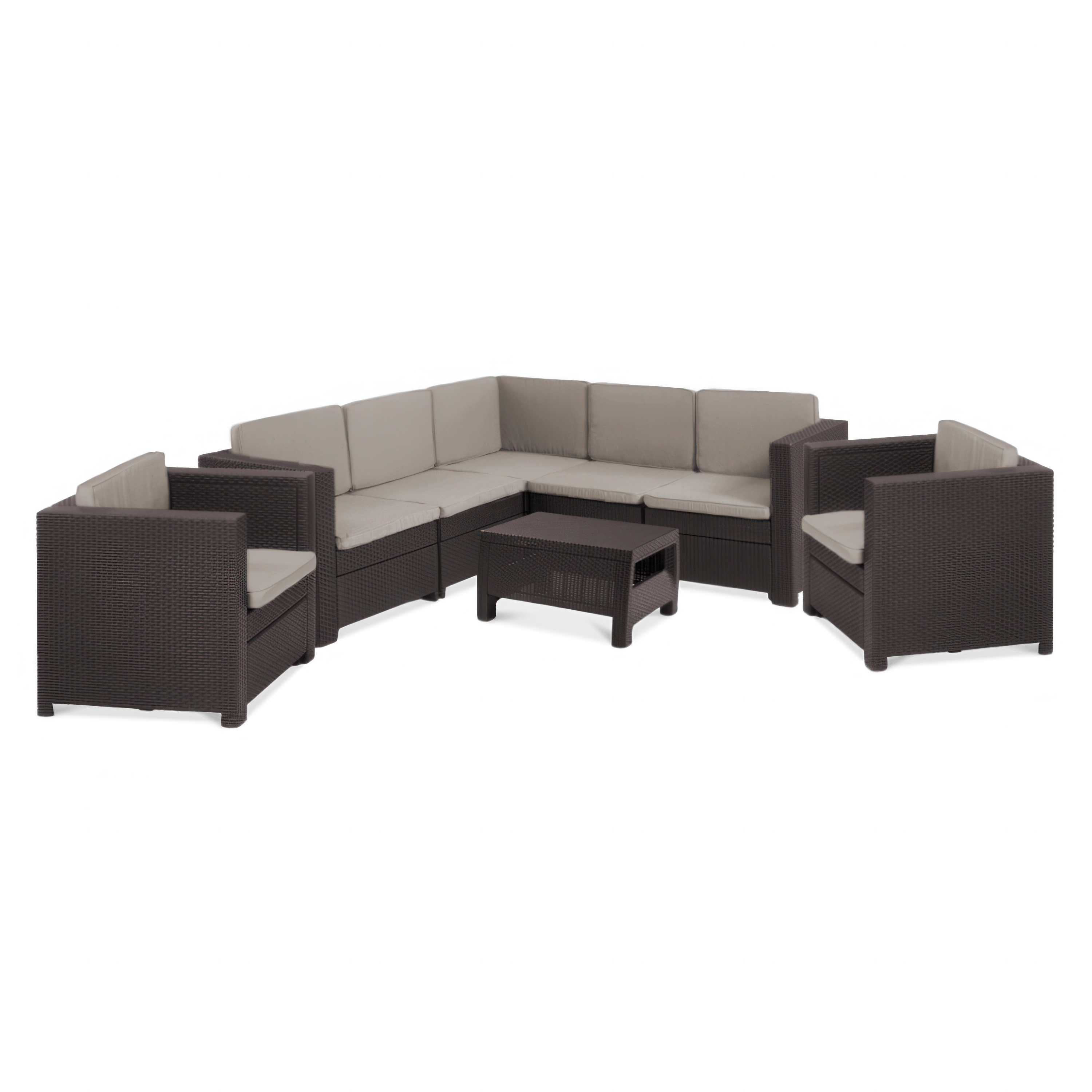 Záhradný kútik PROVENCE + 2x kreslo Brown