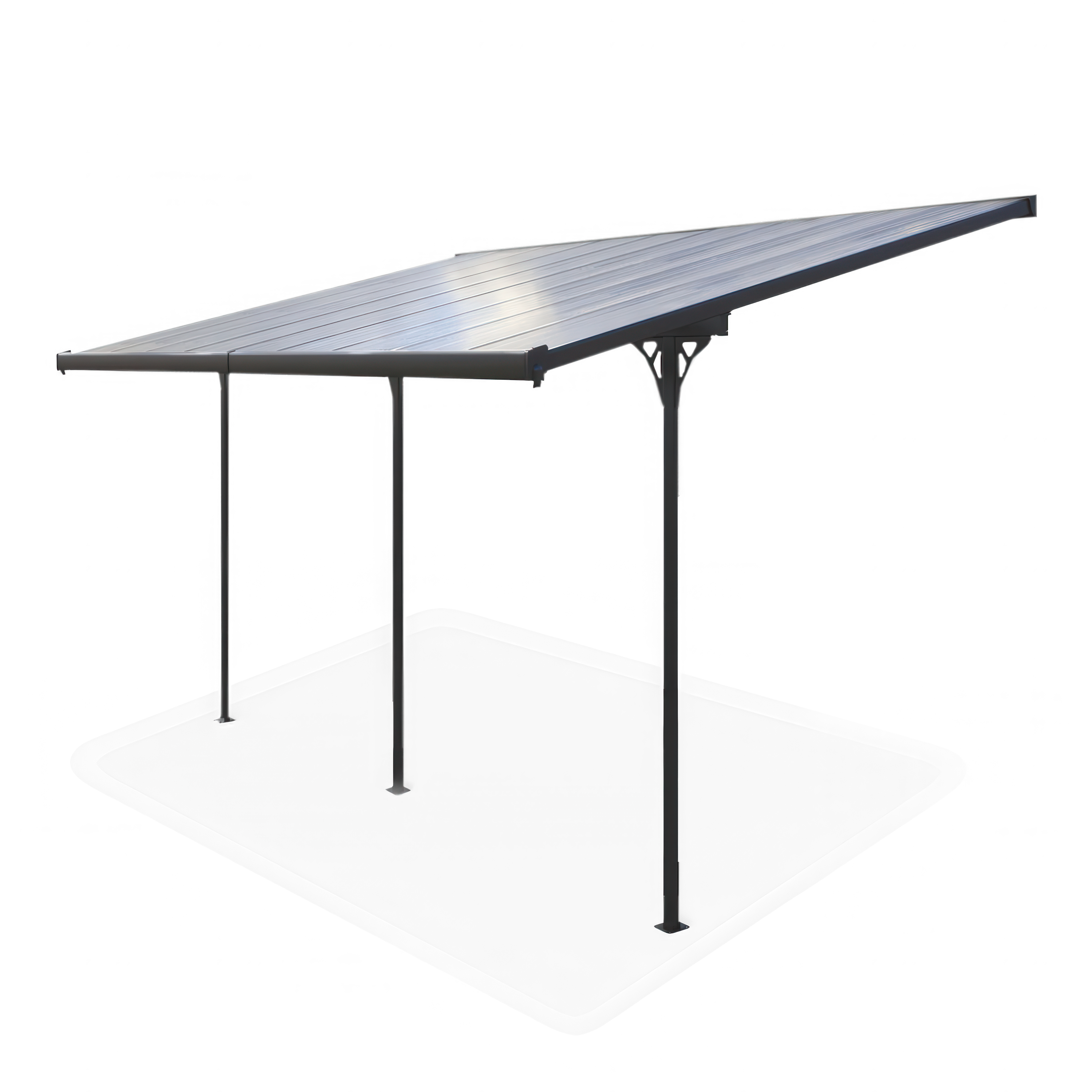 Terasový prístrešok ATLANTA 5,5x3m studená sivá - HARDMAISTER