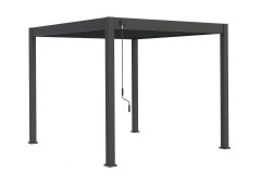 Antracitová hliníková pergola Gutroof ELEGANCE 3x3 m s otočnými lamelami a kľukou na ovládanie