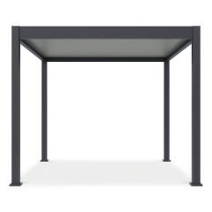 Hliníková pergola Gutroof ELEGANCE 3x3 m antracitovej farby z čelného pohľadu