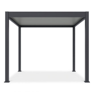 Hliníková pergola Gutroof ELEGANCE 3x3 m antracitovej farby z čelného pohľadu