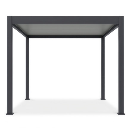 Hliníková pergola Gutroof ELEGANCE 3x3 m antracitovej farby z čelného pohľadu