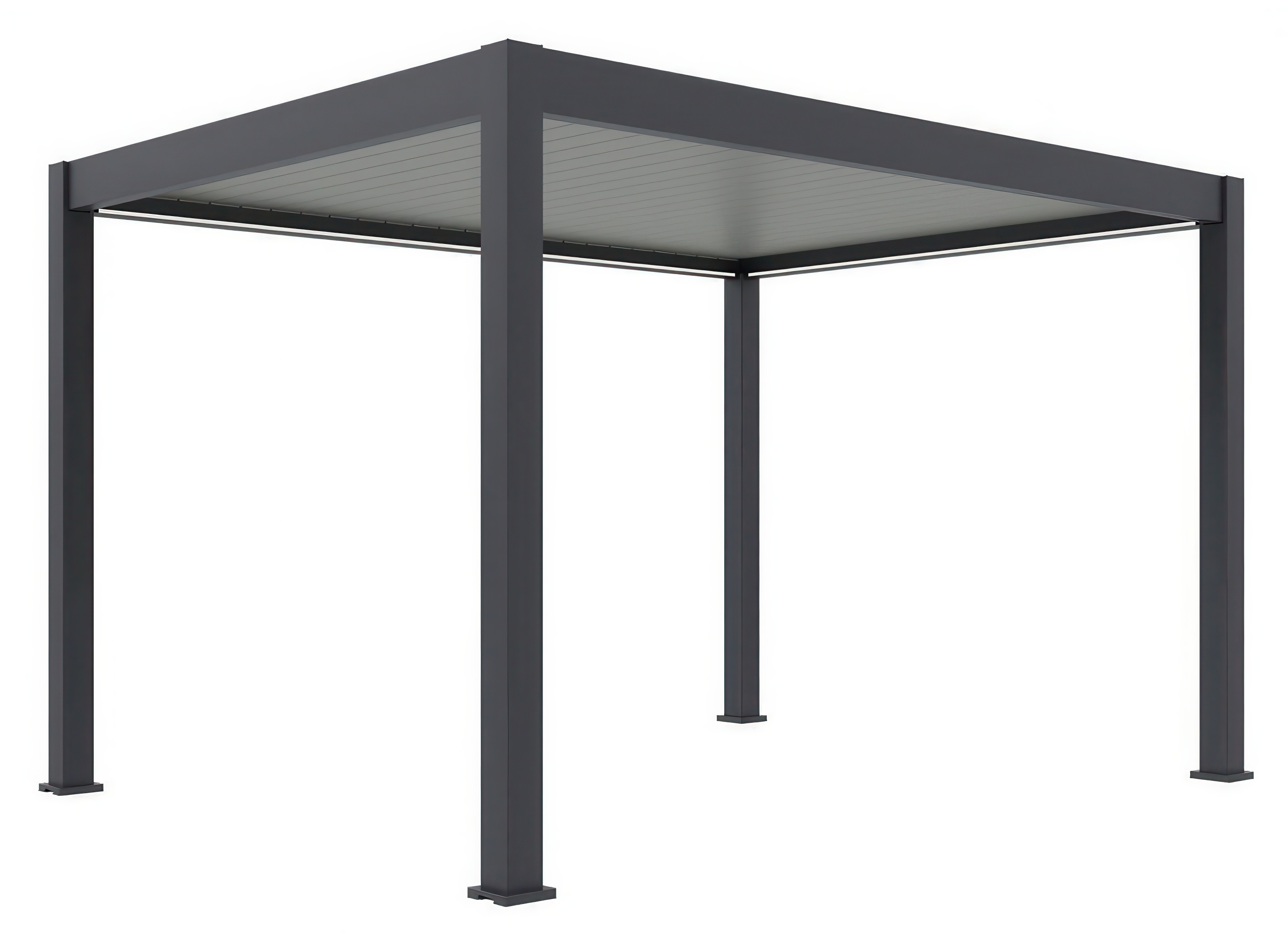 ELEGANCE AUTOMATIC 3x4 automatick&aacute; pergola s LED osvetlen&iacute;m antracit/svetlosiv&aacute; - Gutroof