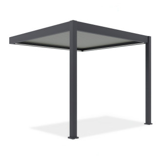 Automatická nástenná pergola s LED osvetlením 3x3 ELEGANCE WALL AUTOMATIC Antracit/svetlosivá - Gutroof