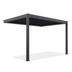 Hliníková pergola Gutroof ELEGANCE WALL AUTOMATIC 3x4 m v antracitovej farbe na izolovanom pozadí