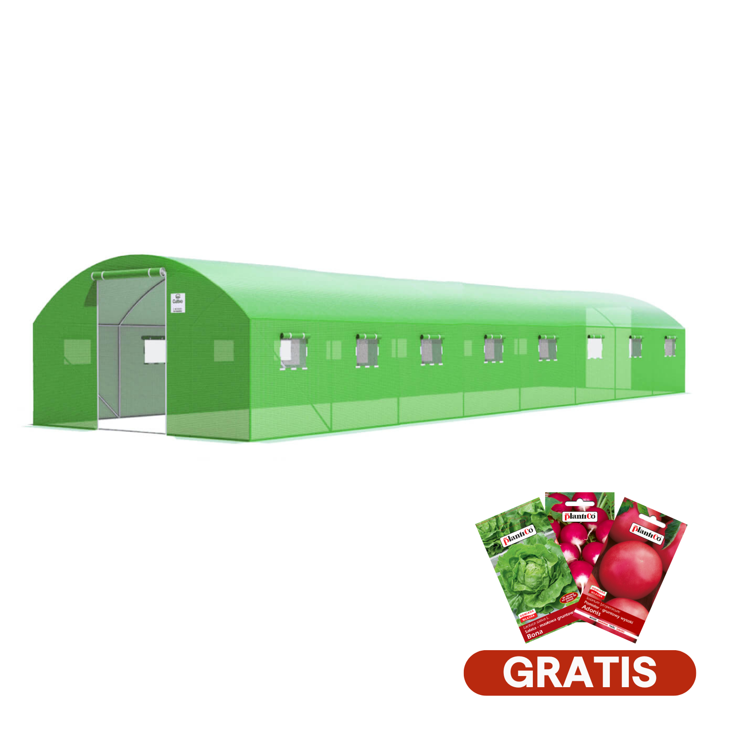 Dvojdverový fóliovník 4x8x2 - 32m2 zelený