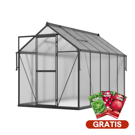 Záhradný skleník z polykarbonátu Slide-In NEW 183x303cm Black – Cultivo