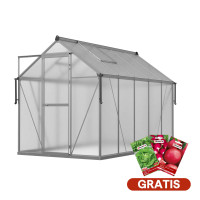Polykarbonátový záhradný skleník Slide-In NEW 183x303cm Silver – Cultivo