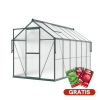 Záhradný skleník z polykarbonátu Slide-In NEW 183 x 361 cm Dark Green – Cultivo