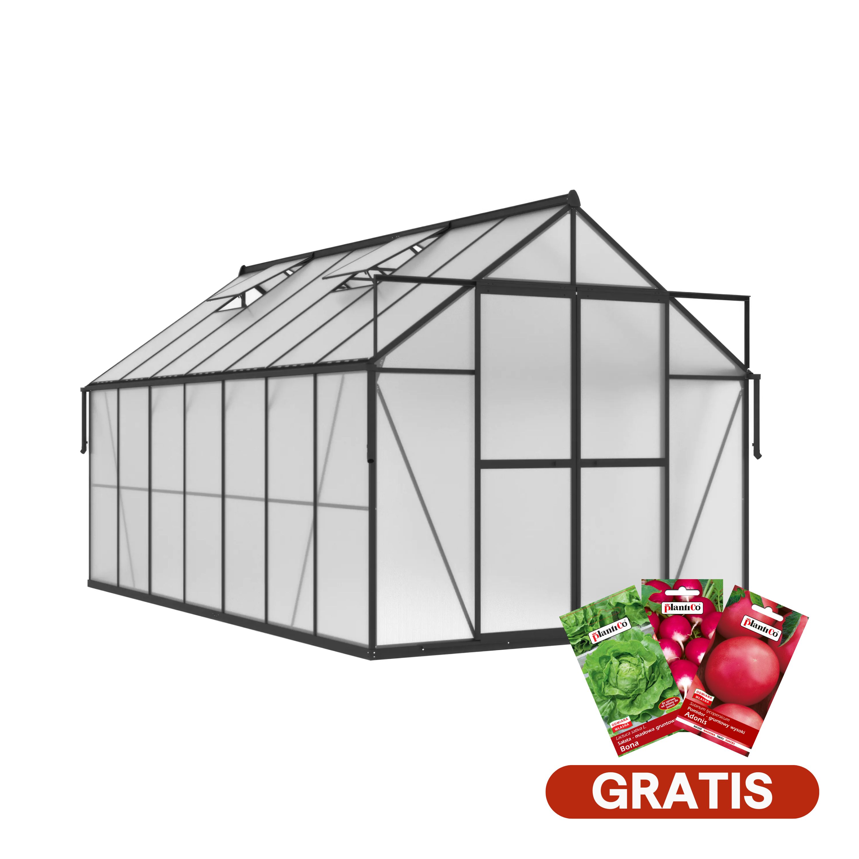 Polykarbonátový skleník Slide-In NEW 244x429cm Black - Cultivo