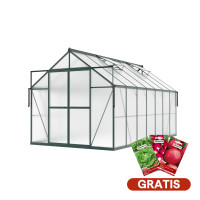 Polykarbonátový skleník Slide-In NEW 244 x 429 cm Dark Green – Cultivo