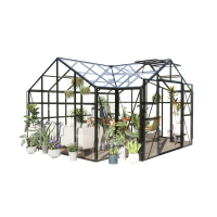 Zimná záhrada TRIBECA čierna 433x360cm Pevný PC + sklo – strešná krytina Gutroof