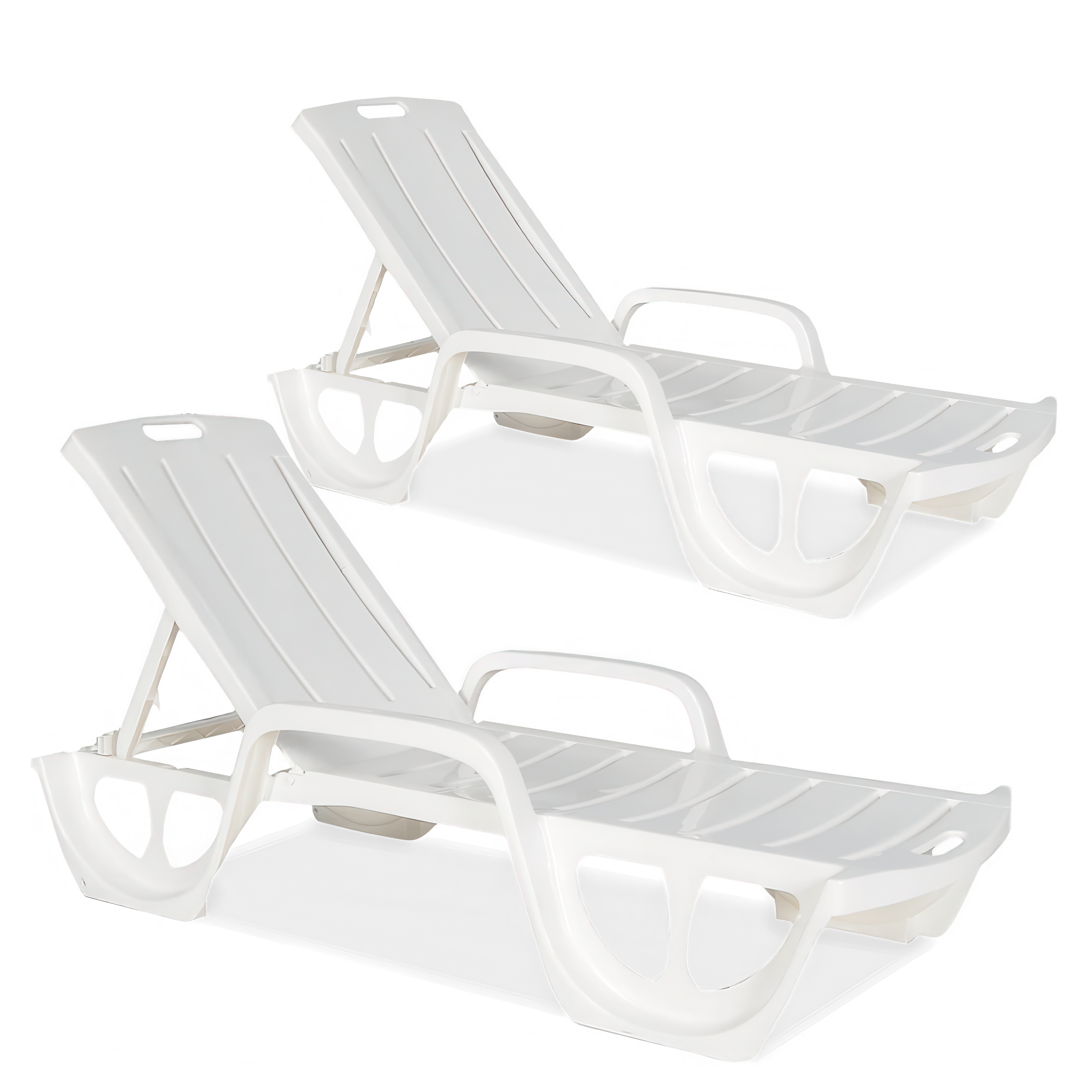 zestaw dwóch białych leżaków na ogród Florida