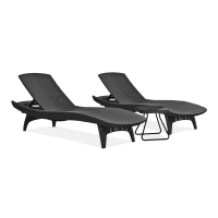 2x záhradné ležadlo PACIFIC + grafitový stôl