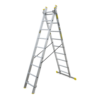 Hliníkový dvojramenný rebrík BS-DW2x9, 150 kg - BAYERSYSTEM