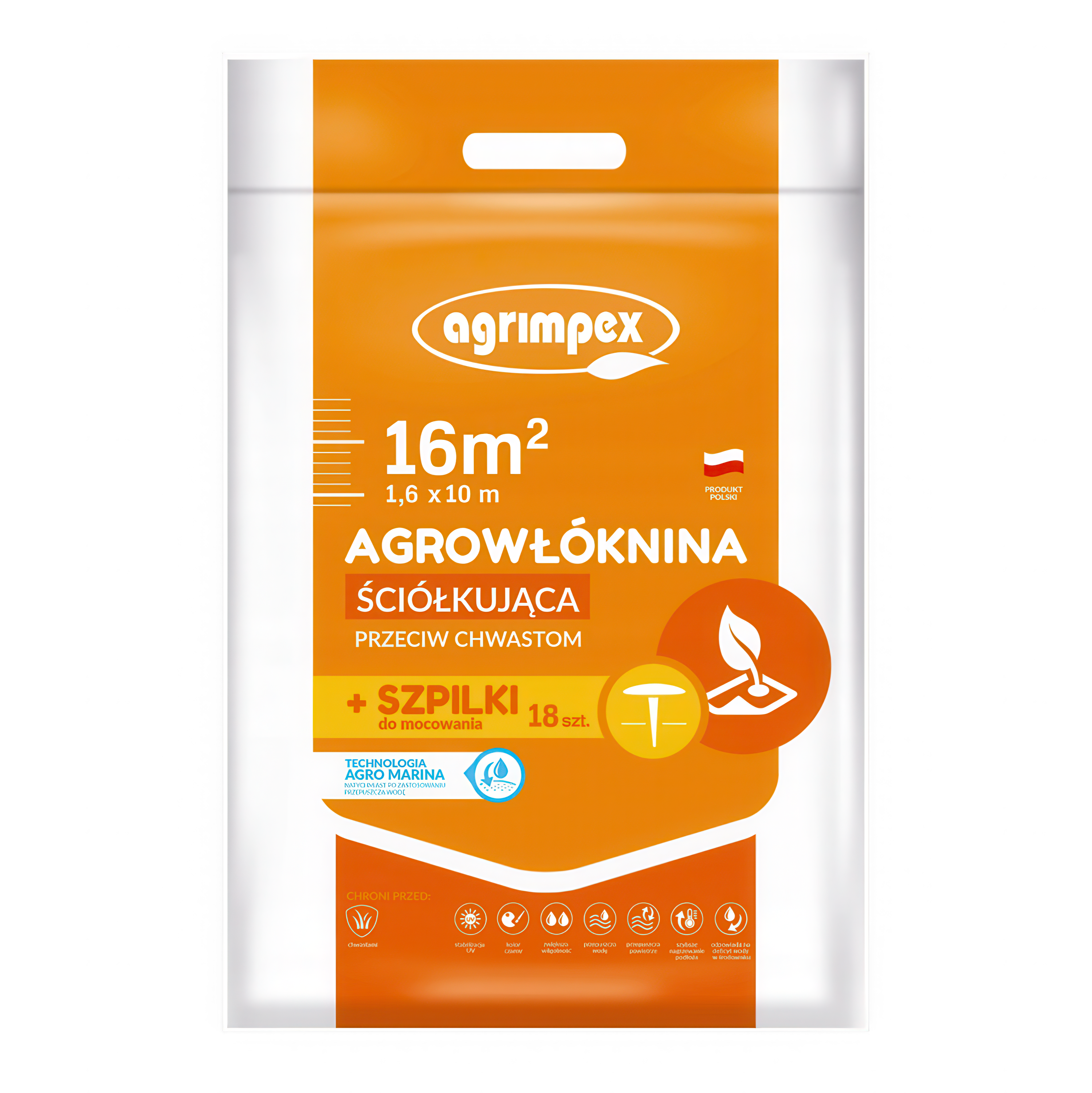 Mulčovacia agrotextília proti burine 1,6x10 + 18 kolíkov 50g - Agrimpex