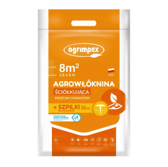 Mulčovacia agrotextília proti burine 1,6x5 + 10 kolíkov 50g - Agrimpex