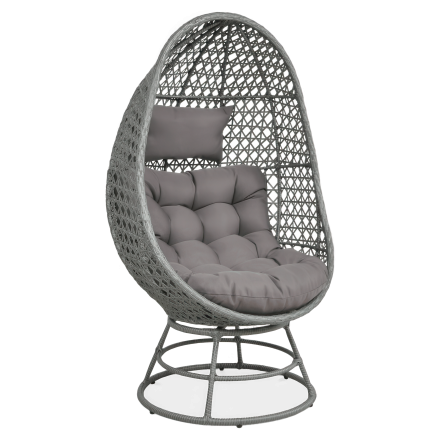 Fotel obrotowy z technorattanu HOLIDAY Grey