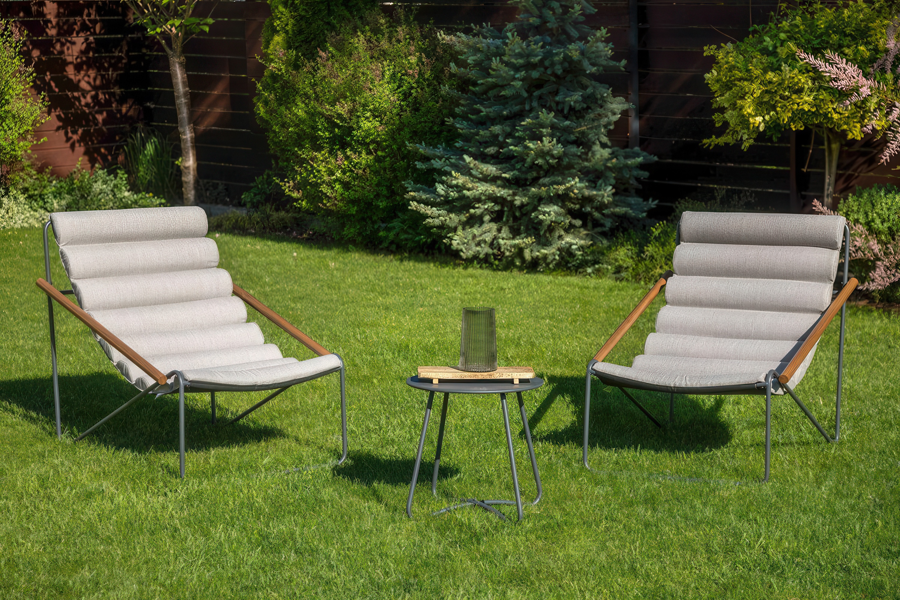 ART Svetlosivá súprava balkónového nábytku 2+1 - Focus Garden