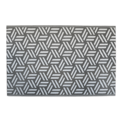 Vonkajší koberec MoodMe Opti Gray 120x180 cm so sivobielym geometrickým vzorom priamo zhora