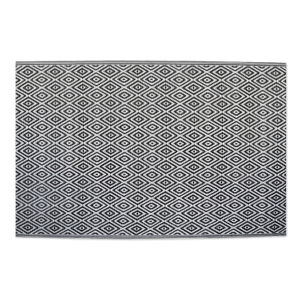 dywan balkonowy zewnętrzny w czarnym wzorze