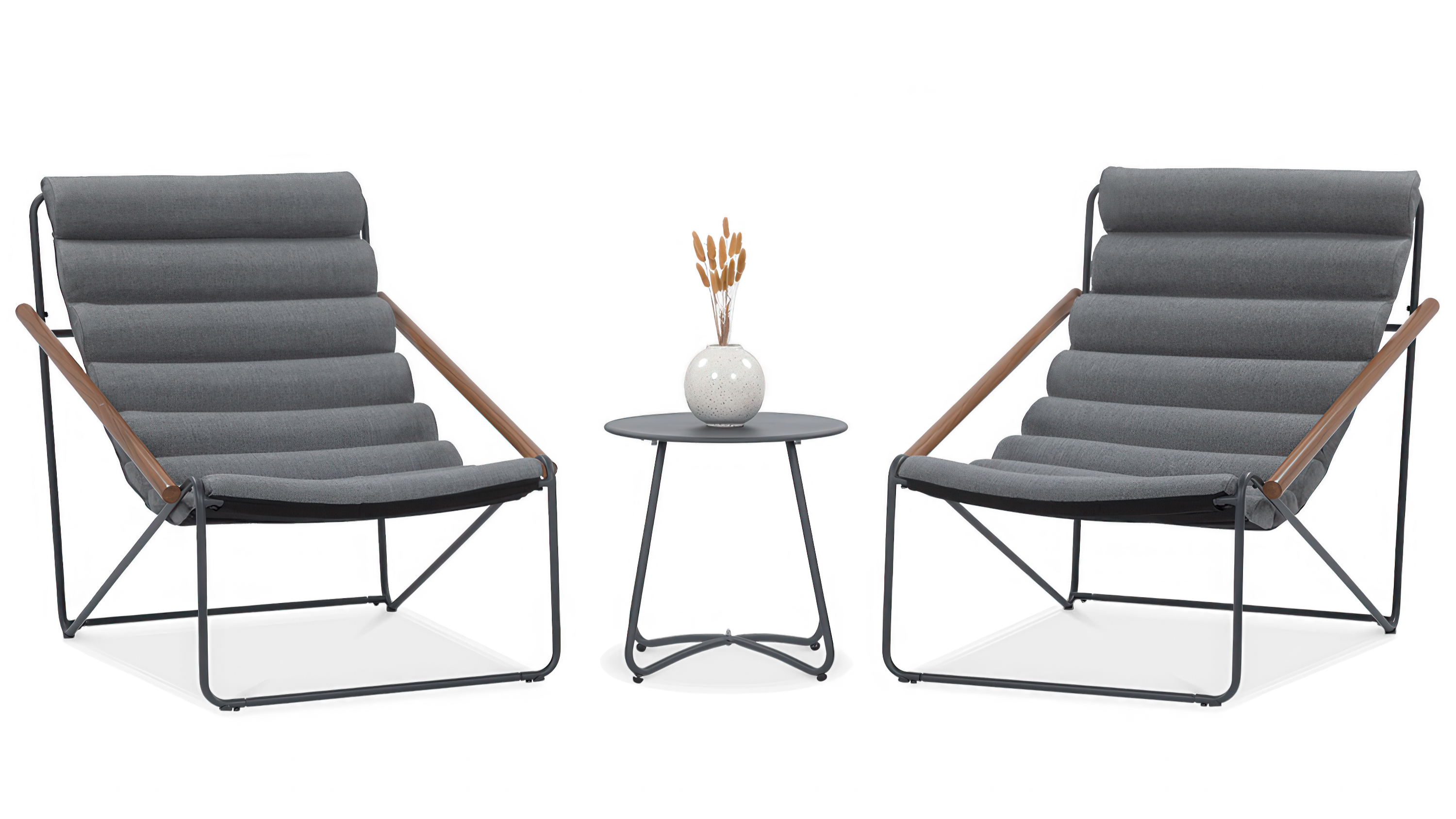 Zestaw mebli na taras art w kolorze ciemno szarym