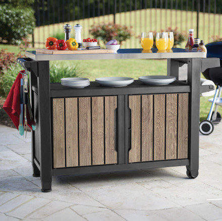 Záhradný bar s úložným priestorom DECO UNITY XL 207L Ashwood - Keter