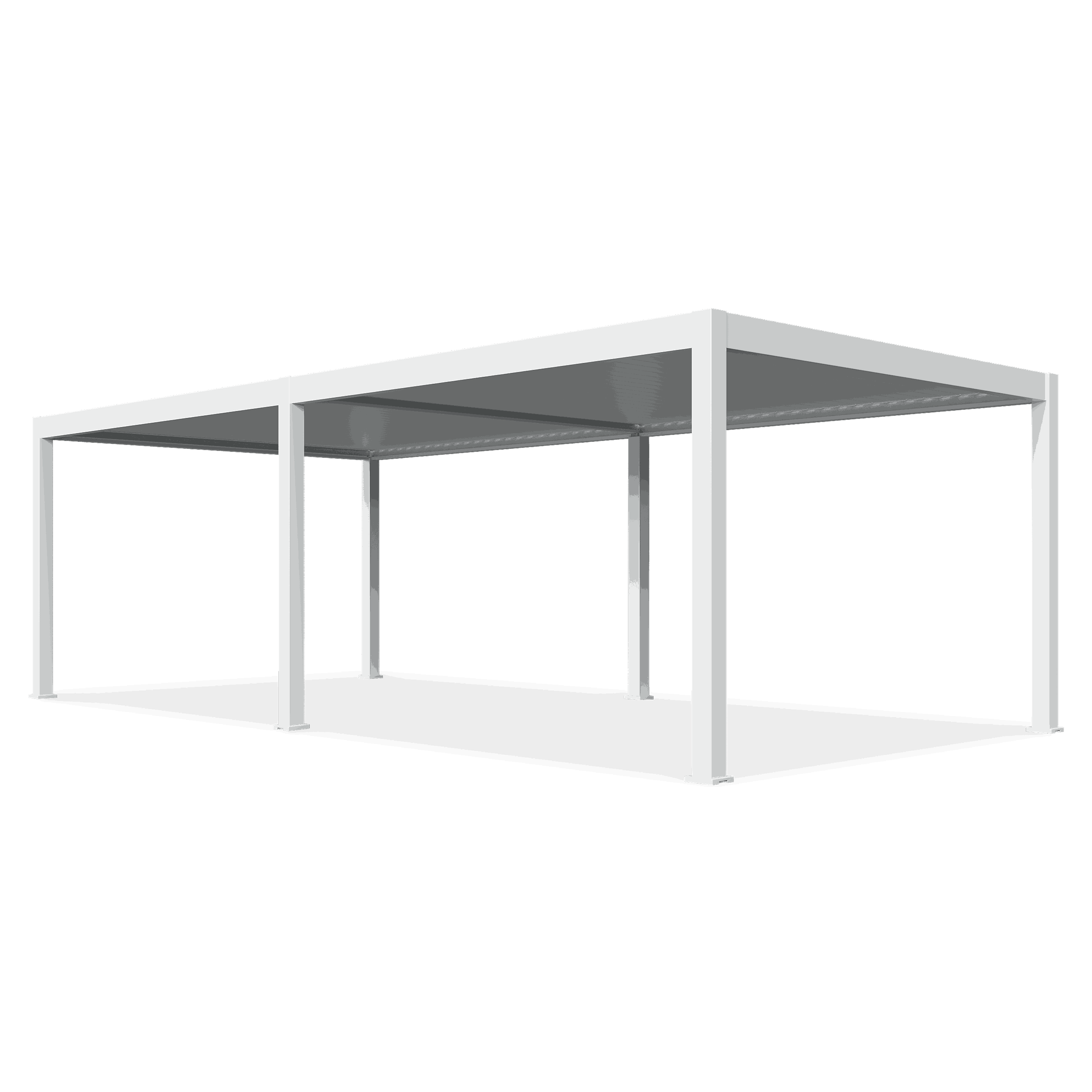 Elektrická terasa pergola s osvetlením DELUXE PRO AUTOMATIC + LED 4x8 White- Gutroof