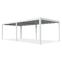 Elektrická terasa pergola s osvetlením DELUXE PRO AUTOMATIC + LED 4x8 White- Gutroof