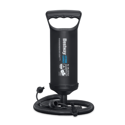 Czarna ręczna pompka powietrzna z wężem