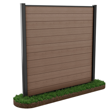 Brązowy płot 1,8 m do mocowania w gruncie – Keter miniatura