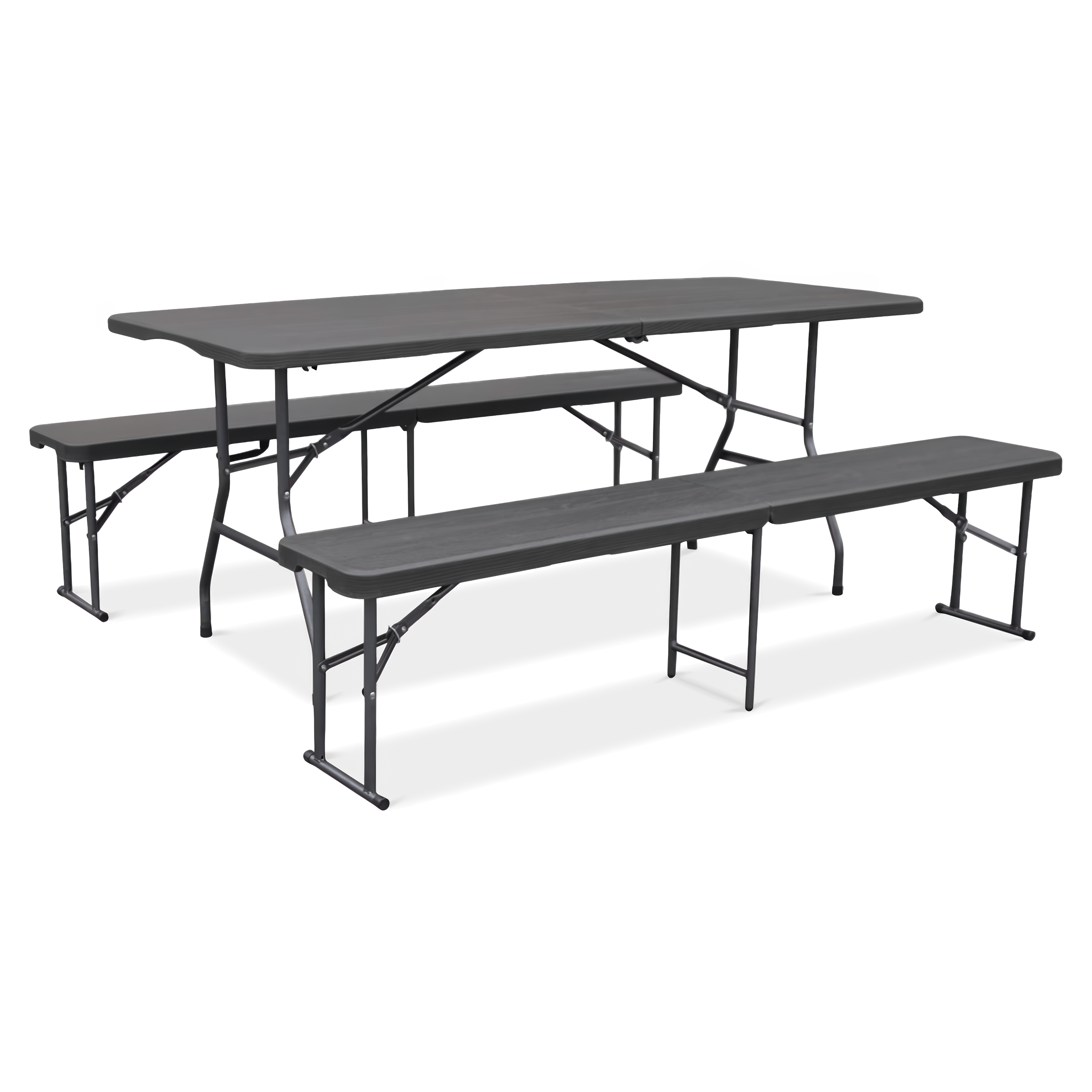 Zestaw CATERINGOWY stół 180cm + 2x ławka Graphite Wood - Focus Garden