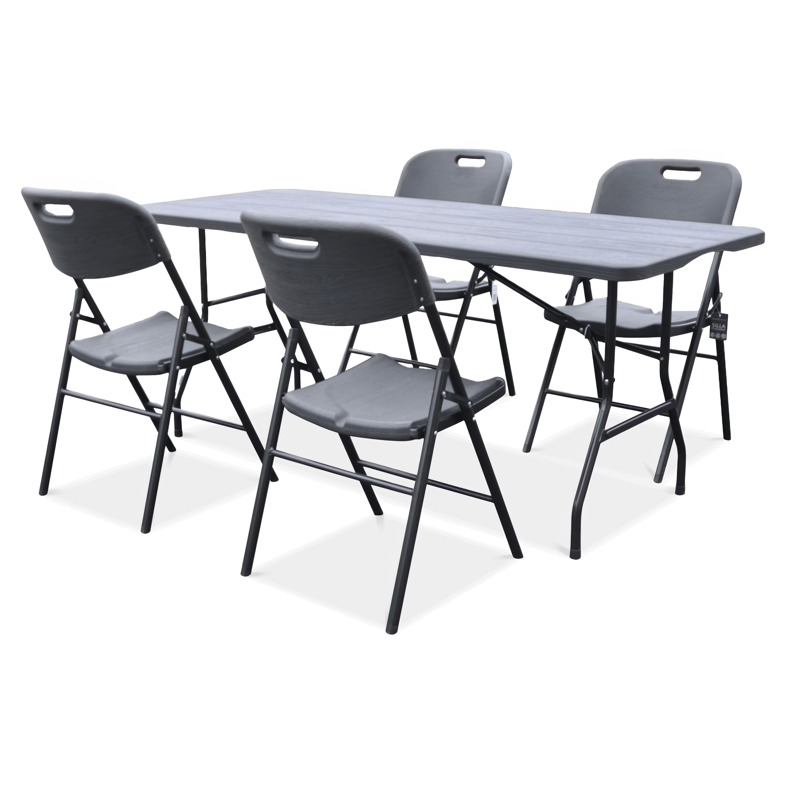 Zestaw CATERINGOWY stół 180 cm + 4x krzesło Graphite Wood - Focus Garden