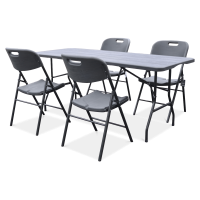 CATERING set stôl 180 cm + 4x stolička Grafitové drevo - Bjørkka