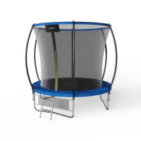 Záhradná trampolína 8FT 244cm + rebrík + sieť na topánky, modrá - Fuunky