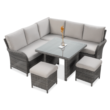 Technorattanová rohová pohovka VENTURA Dark Grey