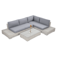 Technorattanová rohová zostava VERONA White Grey