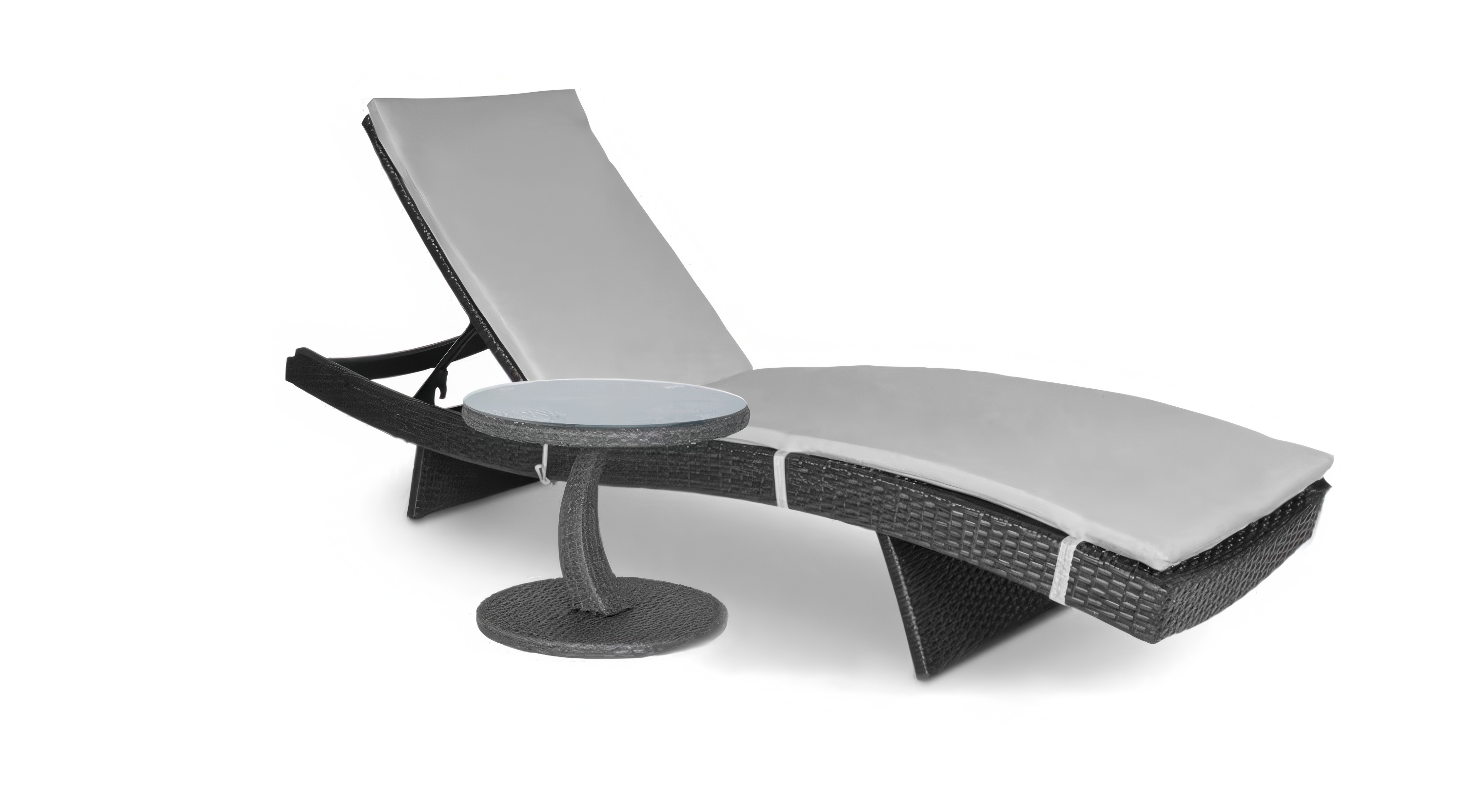 Lounge set - ležadlo Wave Dark Grey + stolík PREMIO + vankúš - Focus Garden