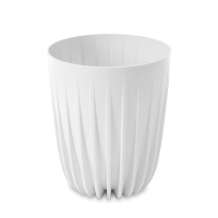 MIRA Eco recyklovaný 19cm dekoratívny kvetináč biely - LAMELA