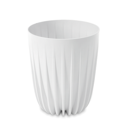 Doniczka dekoracyjna MIRA Eco recycled 25cm biała - LAMELA