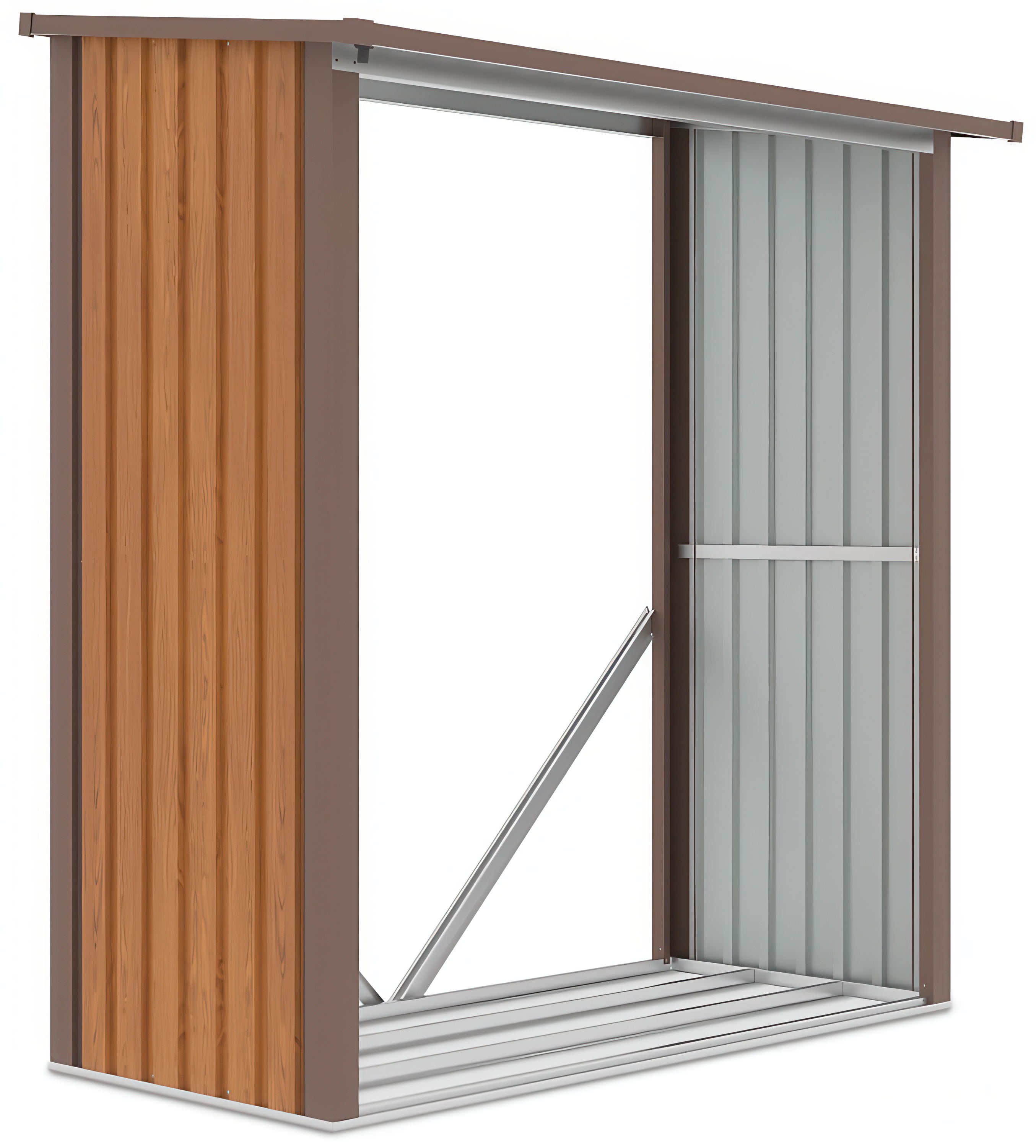 Stojan na drevo, prístrešok na drevo DENVER 182x89cm Dub hnedý - Hardmaister