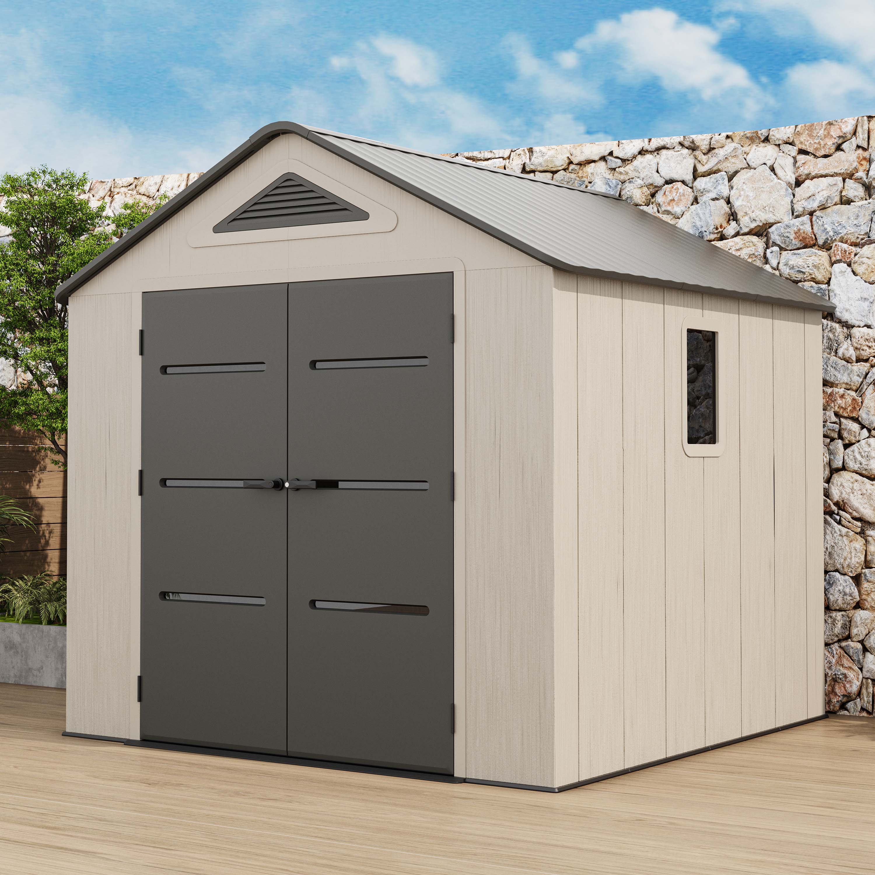 Záhradný domček EVEREST 8x8 Cold Grey - HARDMAISTER