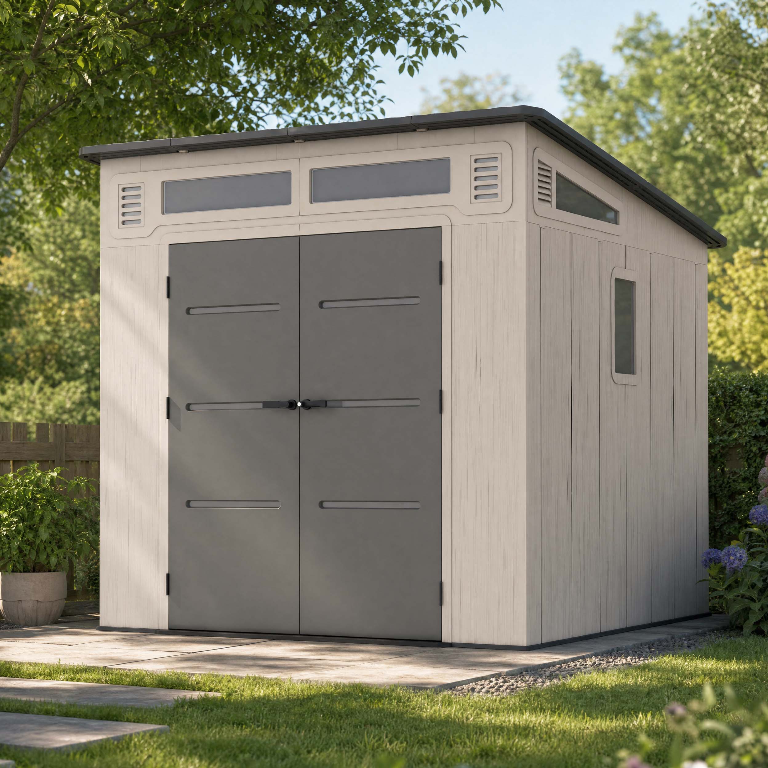 Záhradný domček CHESTER 8x8 Cold Grey - HARDMAISTER