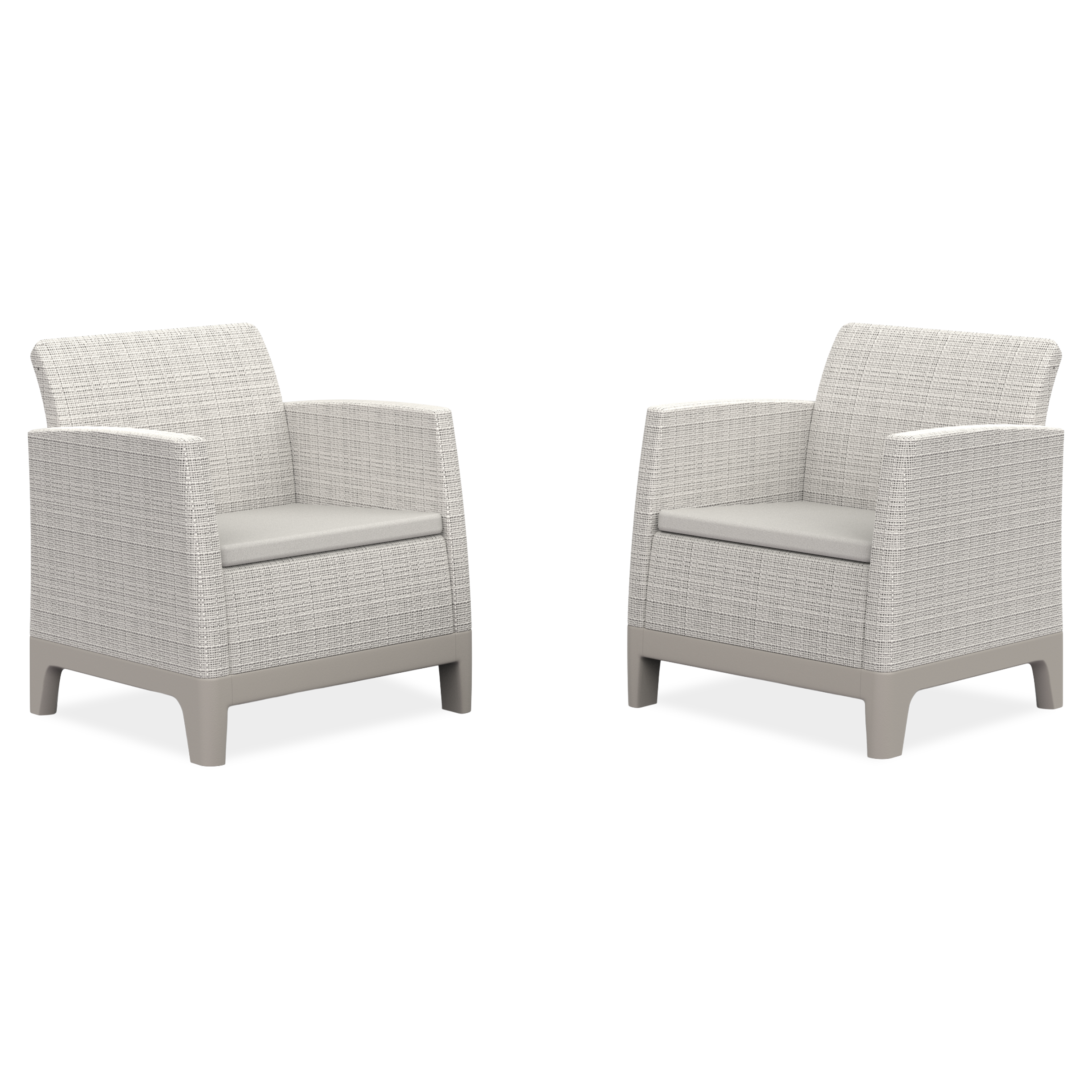 Dve kreslá Scandi Forma Duo Pebble Grey-Soft Beige / Oat - Keter