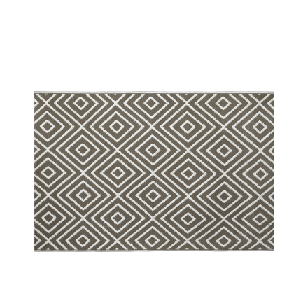 Terasa koberec Diamond Taupe 120x180 cm s geometrickým vzorom kosoštvorcov v hnedej a bielej farbe
