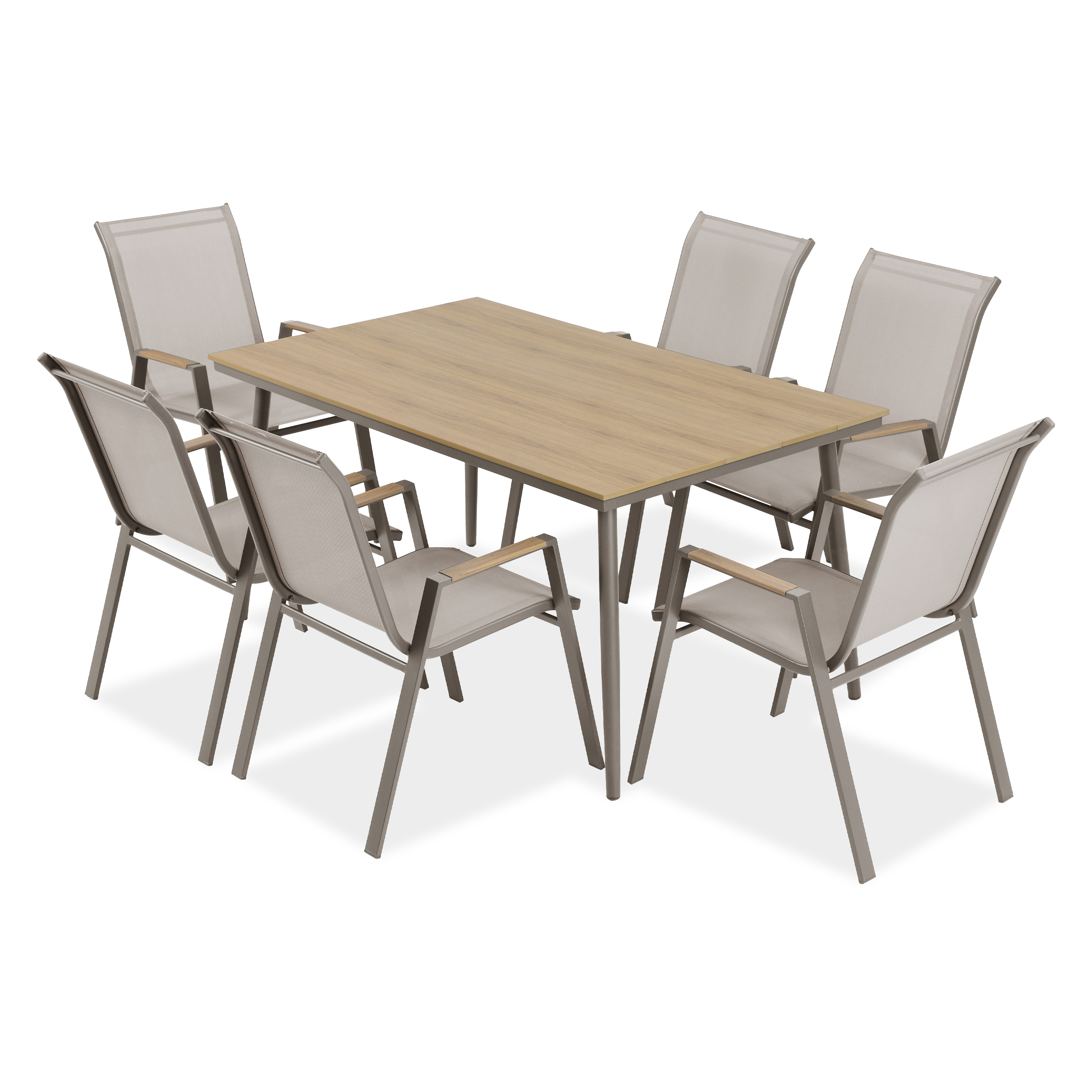Záhradný jedálenský set NOVA DINING 6+1 Taupe - Bjørkka