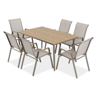 Záhradný jedálenský set NOVA DINING 6+1 Taupe - Bjørkka