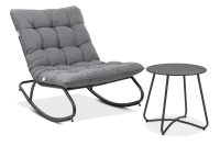 Záhradné hojdacie kreslo AGAVA s stolíkom ART Dark Grey - Bjørkka