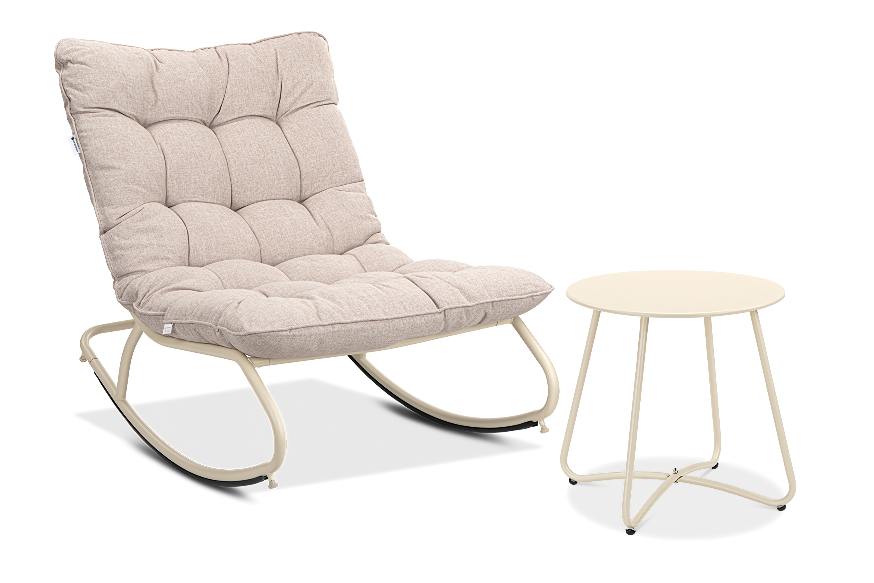 Hojdacie kreslo na terasu AGAVA so stolíkom ART Light Beige - Bjørkka