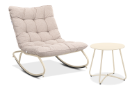 Hojdacie kreslo na terasu AGAVA so stolíkom ART Light Beige - Bjørkka